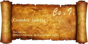 Csonka Ipoly névjegykártya